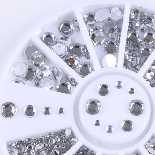 Rhinestone 4 størrelser - Silver Clear