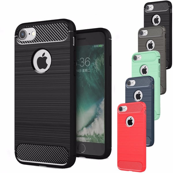 SKALO iPhone 7/8 Armor Carbon Stöttåligt TPU-skal