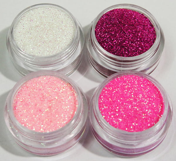 4 finkornet glitter rosa drøm