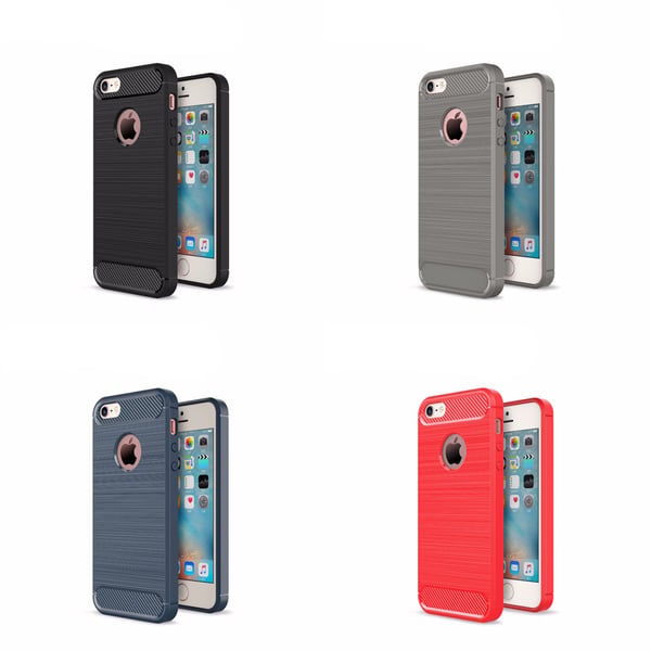 SKALO iPhone 5/5S/SE(1:a gen) Armor Carbon Stöttåligt TPU-skal