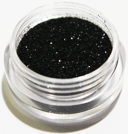 Negleglitter - Finkornet - Sort - 8ml - Glitter