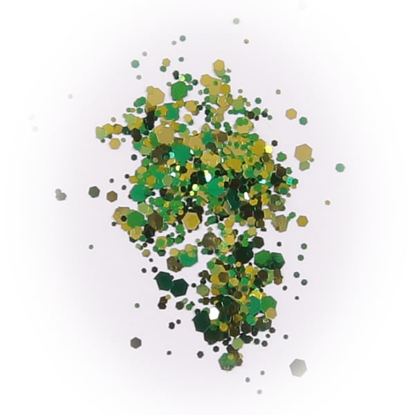 Negleglitter - Mix - Grøn grøn - 8ml - Glitter