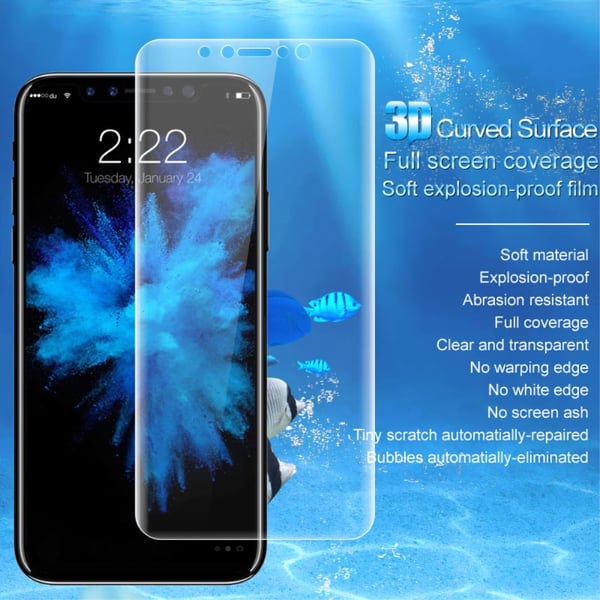 IMAK 2 kpl Täyspeittävä Näytönsuojakalvo iPhone X:lle