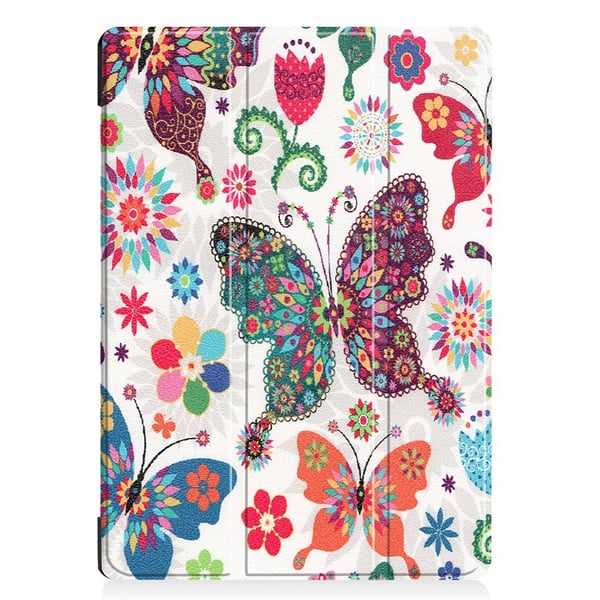Mønstertryk Tredobbelt Stand Cover Lenovo Tab E10 - Sommerfugl