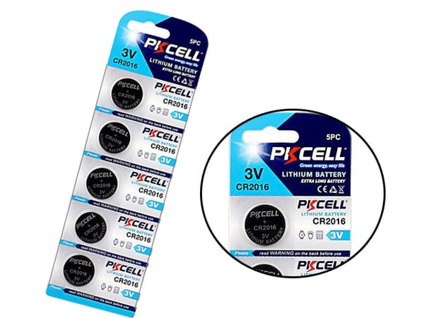 CR2016 5-pack litiumparistot 3V PKCell