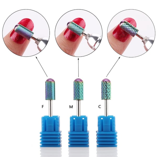 Bits for elektrisk fil - 3 størrelser - Avrundet - Bor