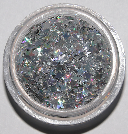 Negleglitter - Stjerner - Sølv - 8ml - Glitter