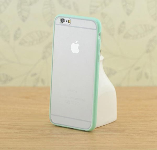 Transparent frostat skal med färgad ram iPhone 6/6S Plus