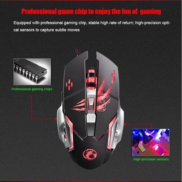 Apedra iMICE A8 Høj Præcision Gamingmus USB 6 knapper 3200 DPI