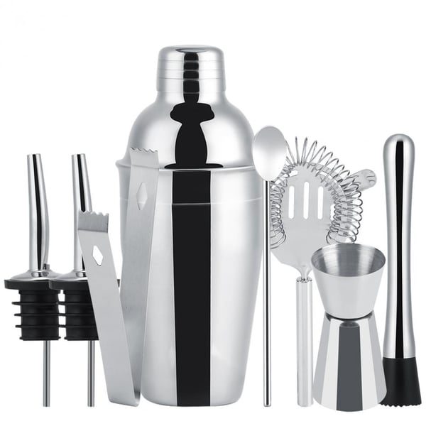 8-delt cocktailsæt, barsæt, shaker 550ml - Rustfrit stål