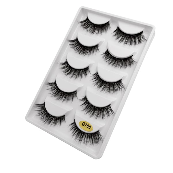 5 par falske øyevipper - 3D faux mink - G700
