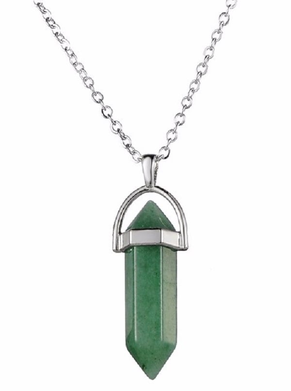 Halsband Aventurin Healing Rostfri kedja Pagan Boho New Age