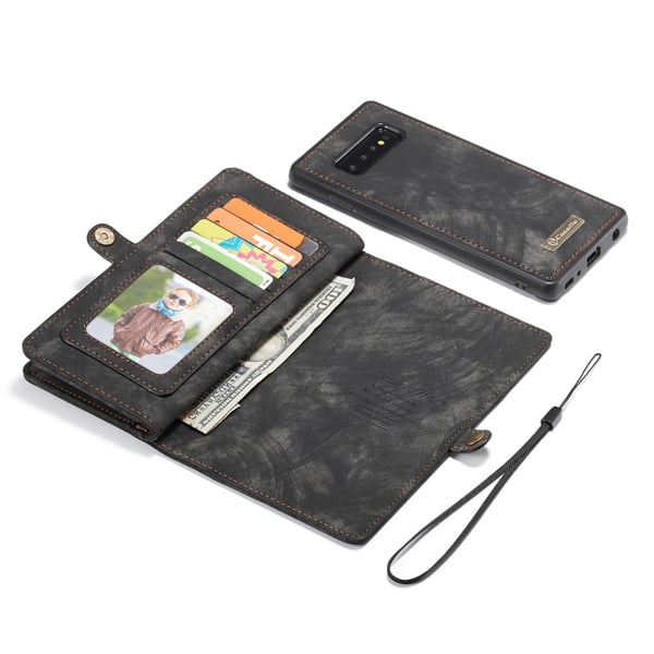 CASEME Samsung Galaxy S10+ Retro Lær Lommebok - deksel - Grå