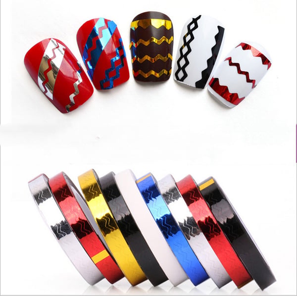 Stribetape, neglebånd, Zigzag! 12 farver