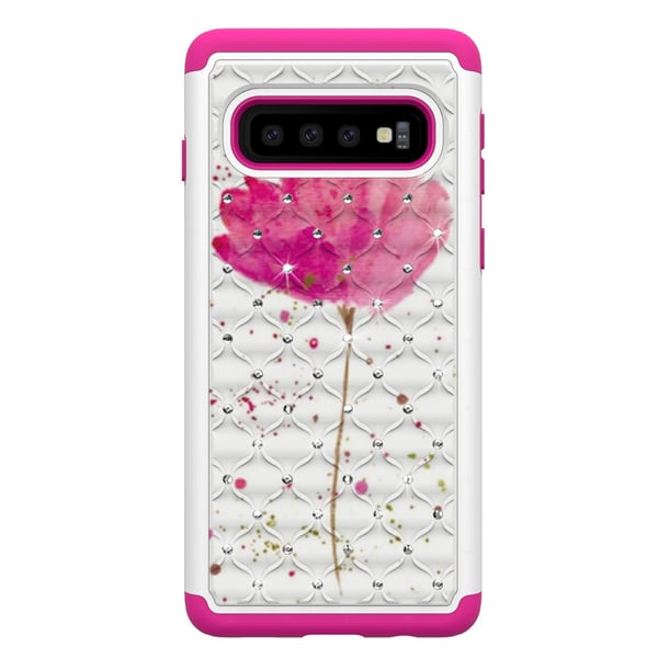 Samsung Galaxy S10 TPU Deksel Armor Ekstra Slitesterkt - Rosa Blomst