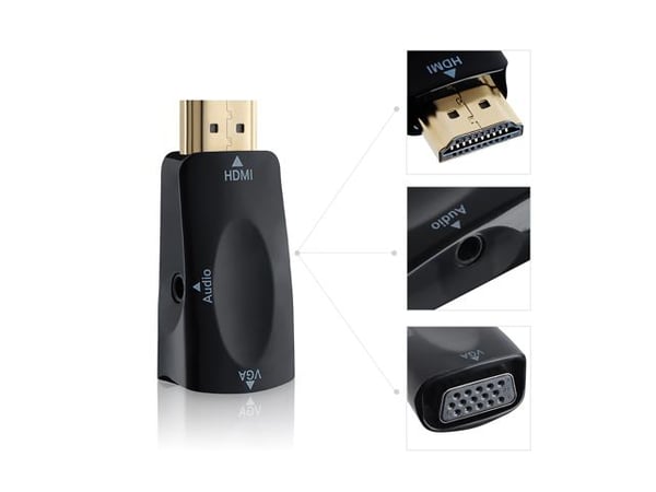 HDMI til VGA med Audio Input - Mini