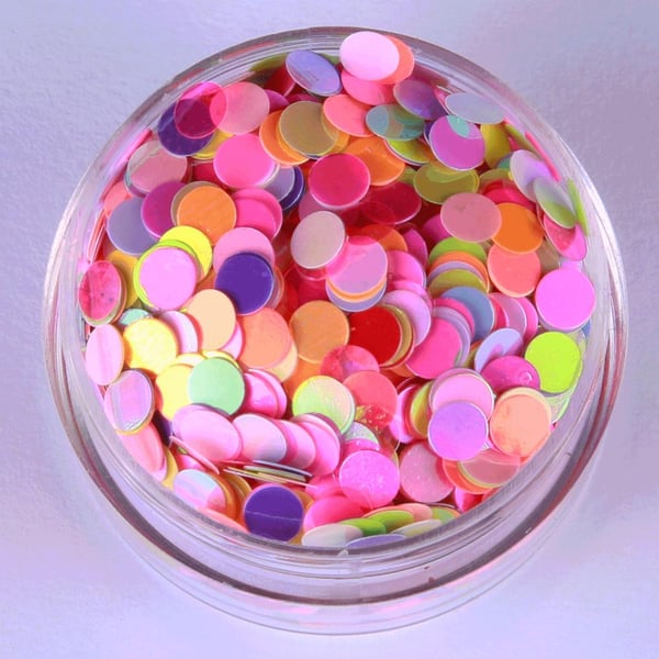 Negleglitter - Mix - Farverig - 8ml - Glitter