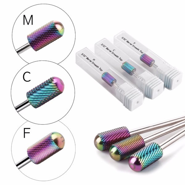 Bits for elektrisk fil - 3 størrelser - Avrundet - Bor