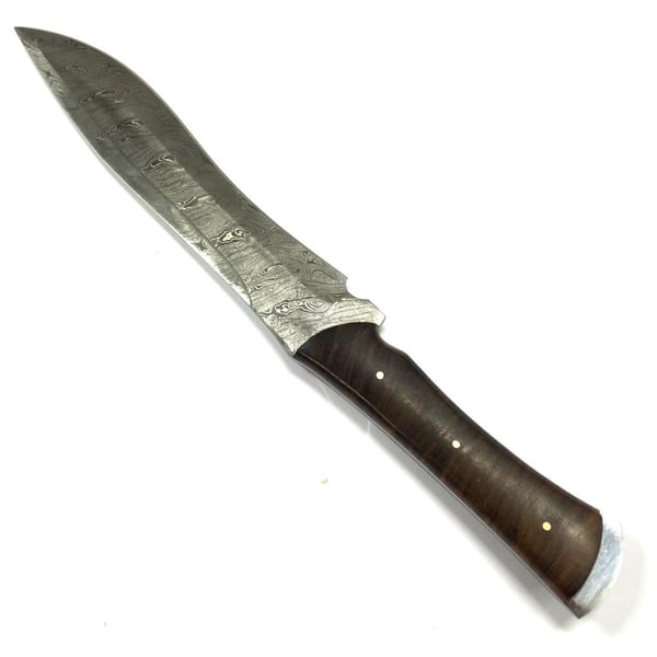 PreMax PX-109 käsintehty damaskiteräksinen metsästysveitsi – 352-kerroksinen damaskiteräs, kokonaispituus n. 39 cm