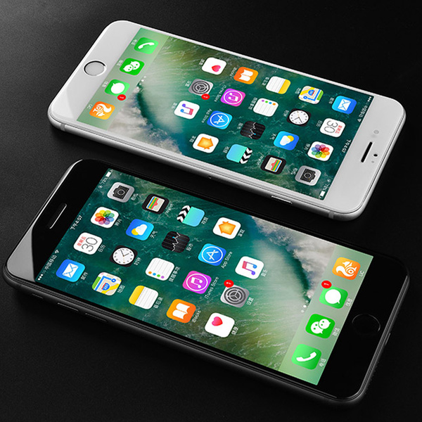 SKALO iPhone 7/8 Plus Heltäckande Skärmskydd Härdat Glas - Svart