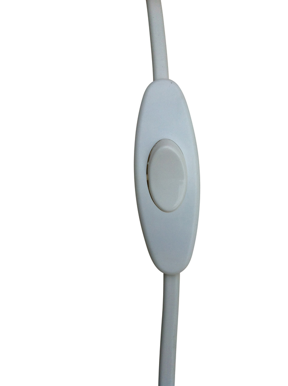 Bordlampe Klotet Hvid med messingdetaljer Eklunds Metall
