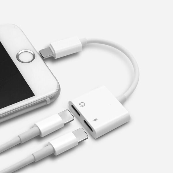 2-Pack Dual Port Lightning Adapter Splitter iPhone 7/8/X/XS/XR