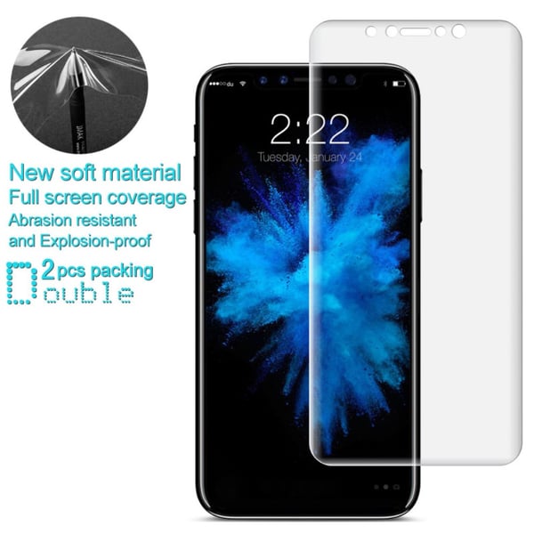 IMAK 2 kpl Täyspeittävä Näytönsuojakalvo iPhone X:lle