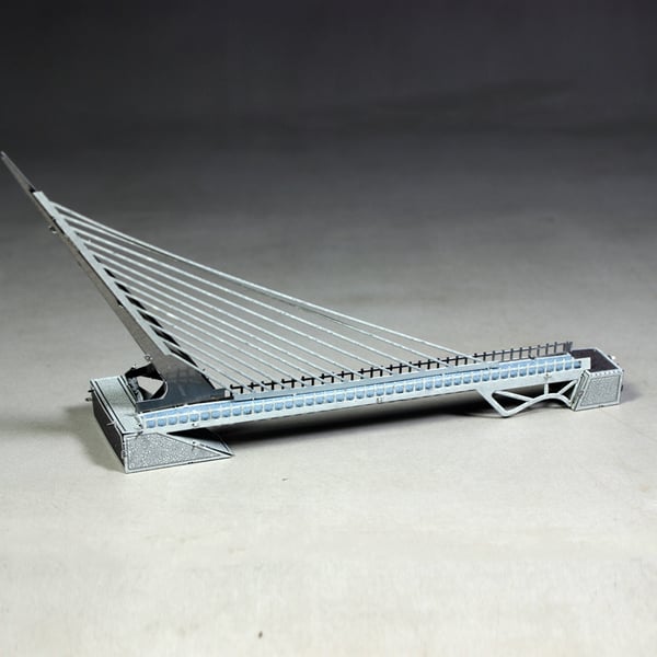 3D Metal Puslespil - Berømte bygninger - Sundial Bridge - farve