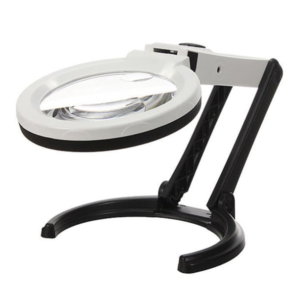 Sammenleggbar stor forstørrelsesglass med LED - lampe 2 x 120mm