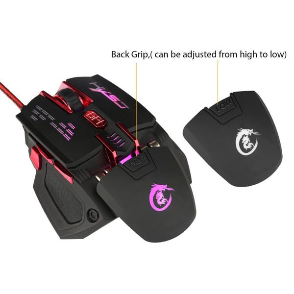 HXSJ X 200 7 knapper 4000 DPI LED USB optisk gamingmus hvid
