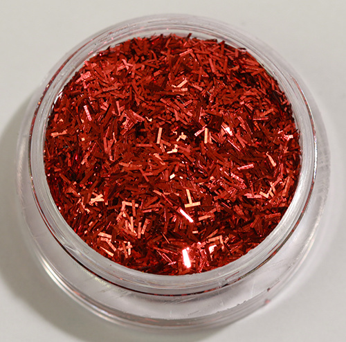 Negleglitter - Striber - Rød - 8ml - Glitter