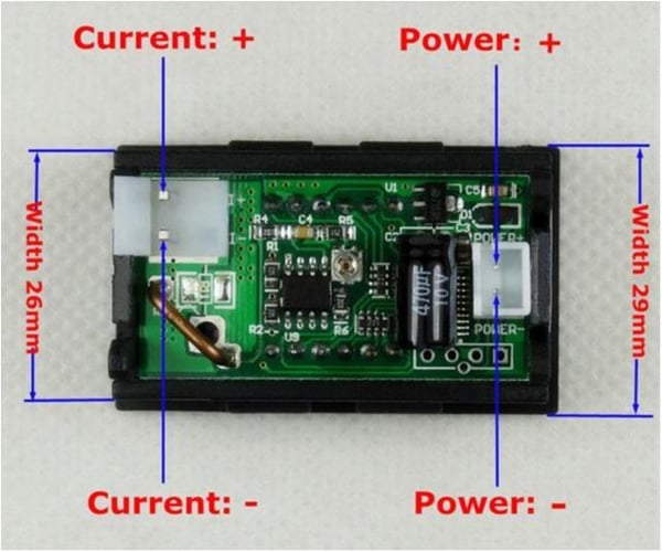 Amperemätare 10A DC med Digital blå display amp
