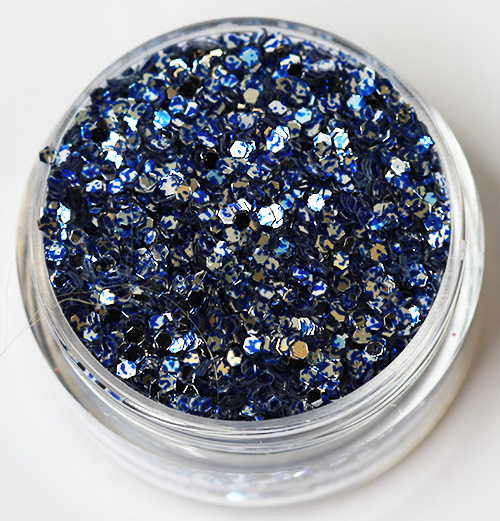 Kynsien glitter - Hexagon - Kaksisävyinen sininen/hopea - 8ml - Glitter