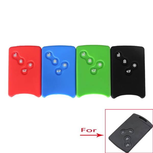 Silikoni 4 Buttons auton avainkotelo musta for Renault