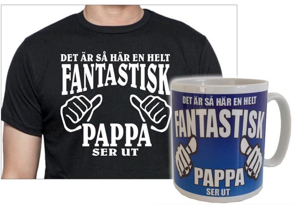 Pappa T-shirt & Mugg Paket. Hur en fantastisk Pappa ser ut