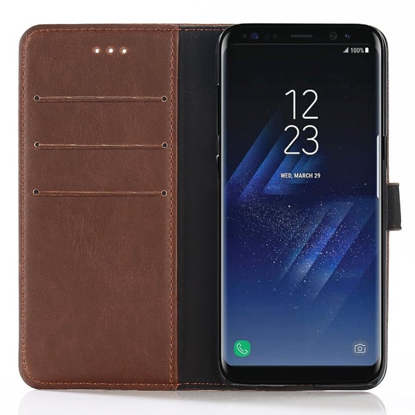 Samsung Galaxy S8 Plus Stilig Lommebok - deksel Mørkebrun