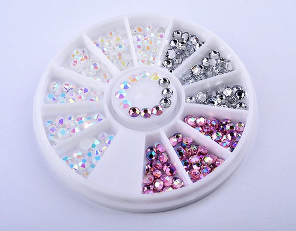Rhinestone 2mm - Rosa, hvit, sølv