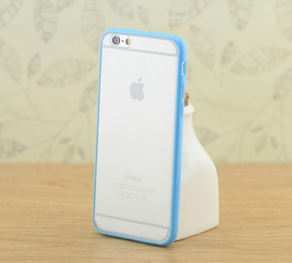 Transparent frostat skal med färgad ram iPhone 6/6S Plus