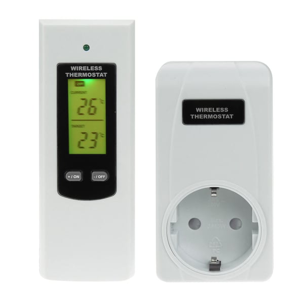 Trådløs termostat RF 433MHz frost- og temperaturregulering 3KW