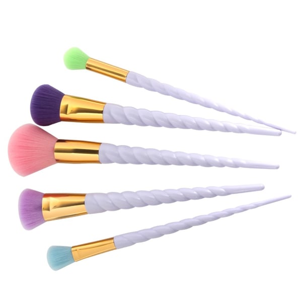 Farverige børster: 5 Unicorn Rainbow Makeup Brushes - Makeup Brushes