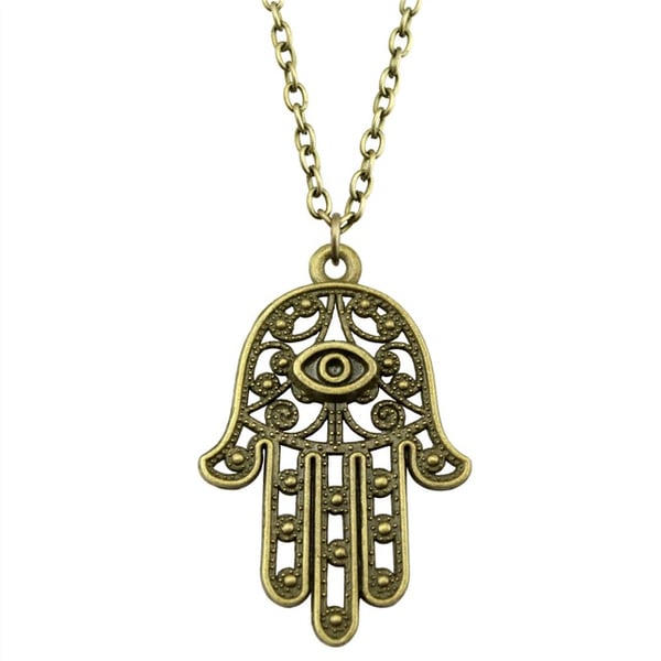 Halsband Hamsa Fatimas Hand Judisk Muslimsk Symbol