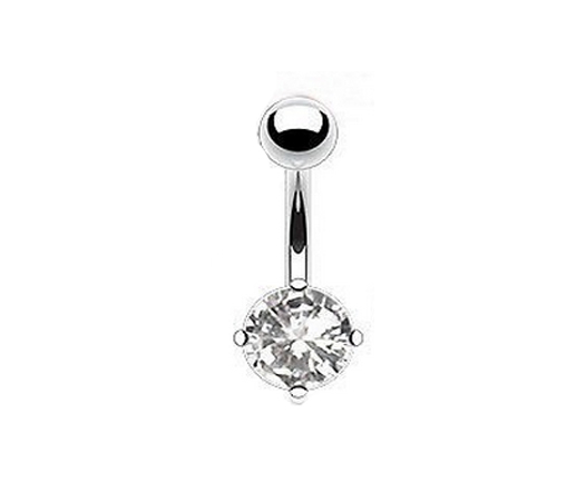 Diamantpiercing som glitrer av kirurgisk stål