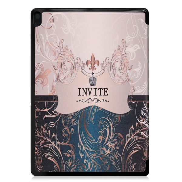Mønstertryk Tredobbelt Stand Cover Lenovo Tab E10 - Engelske Tegn