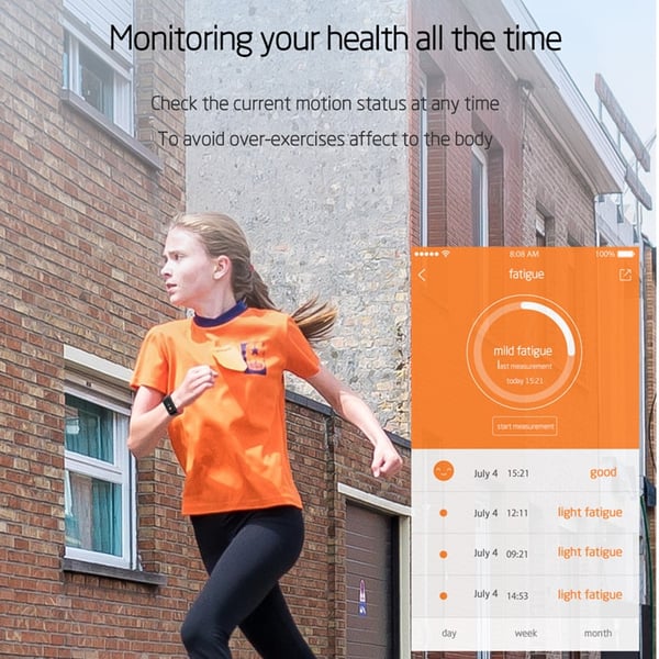 F1 Plus WearFit Aktivitetsarmbånd med Fargedisplay - Rød