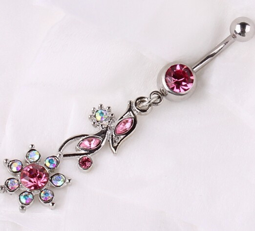 Navelpiercing sommar blommor