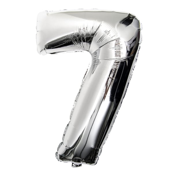 Ilmapallo Kuva 75cm hopea numero 7