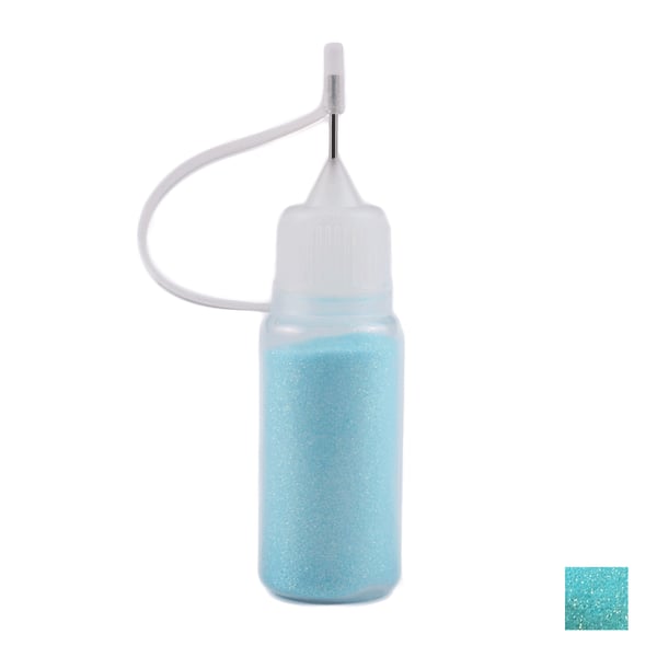 Negleglitter - Havfrue i puffflaske - Turkis - 10ml - Glitter