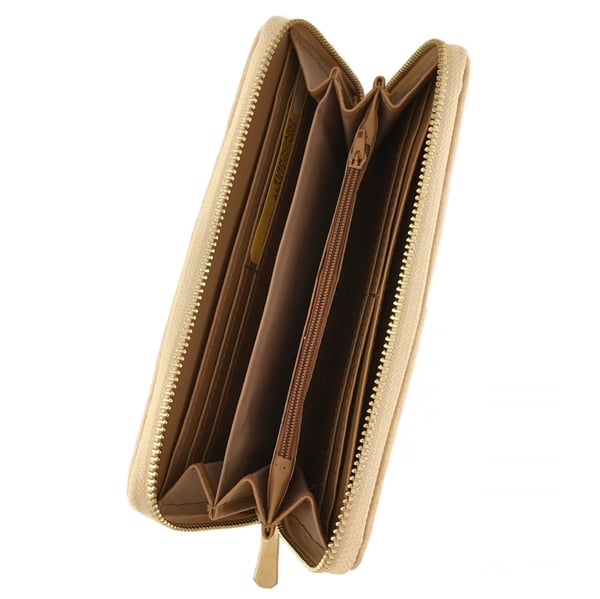Plånbok i skinnimitation, beige