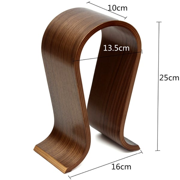 Universal headset rack lavet af ægte træ i flere lag