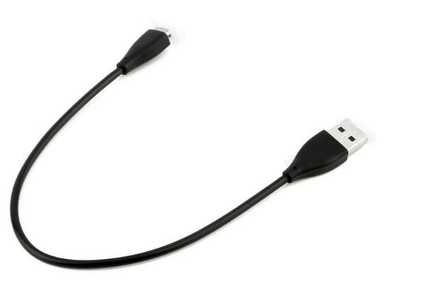Fitbit Charge HR kompatibel USB Opladerkabel (28 cm) - Sort